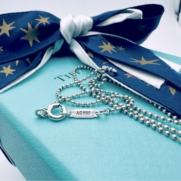 Tiffany & Co. 18” Mini Bead Beaded Necklace Chain in Sterling Silver - Picture 6 of 7